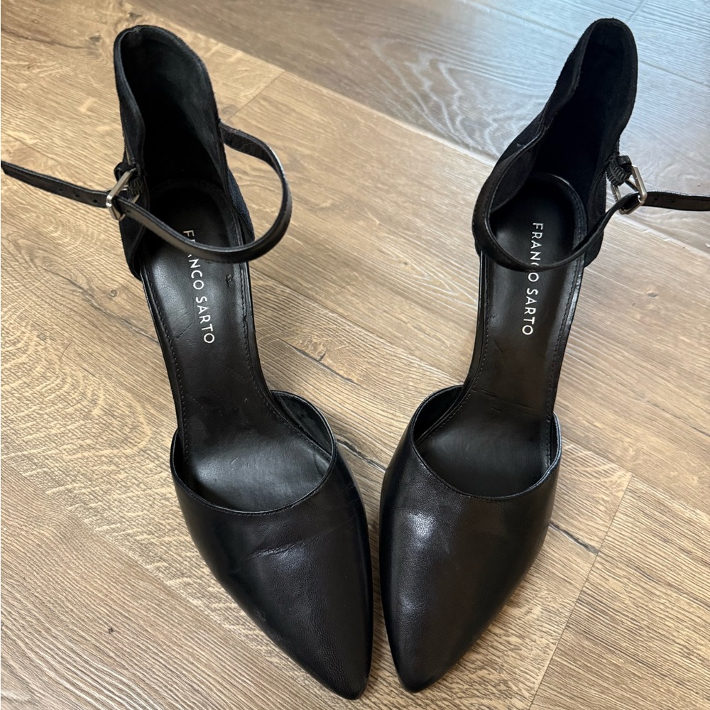 Franco Sarto pointed-toe ankle strap pumps. Size 11